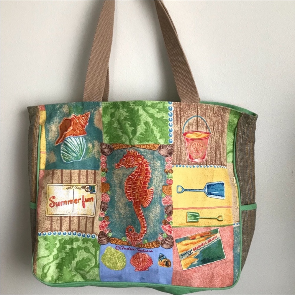 SUN AND SAND Canvas Beach Bag Tote